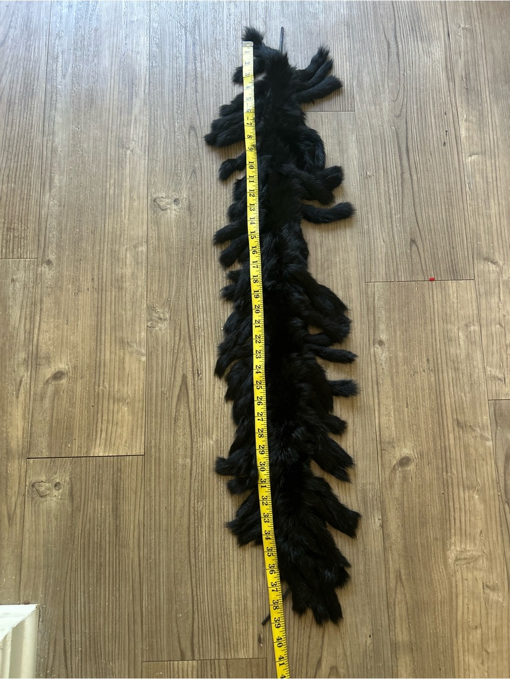 Rabbit Fur black fringe Scarf. - Picture 3 of 3